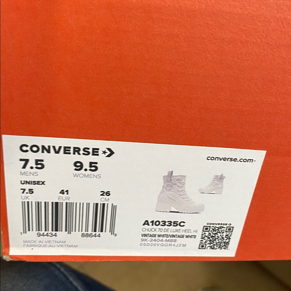 Converse Chuck Taylor 70DeLuxe Hi Western Platform White High-TopSneakers NIB9.5 - Picture 12 of 17